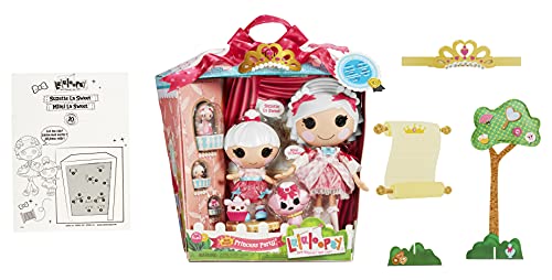 Lalaloopsy Sew Royal Princess Party - Suzette & Mimi La Sweet, 4 Princess Dolls (Large + Littles + Minis) + 3 Pets and Tiara, in Reusable Castle Package playset, for Ages 3-103,580720C3