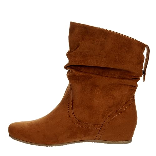 XAPPEAL Carney - Women's Slip On Casual Slouch Short Ankle Boot Cognac, Size 6.0 Medium Width