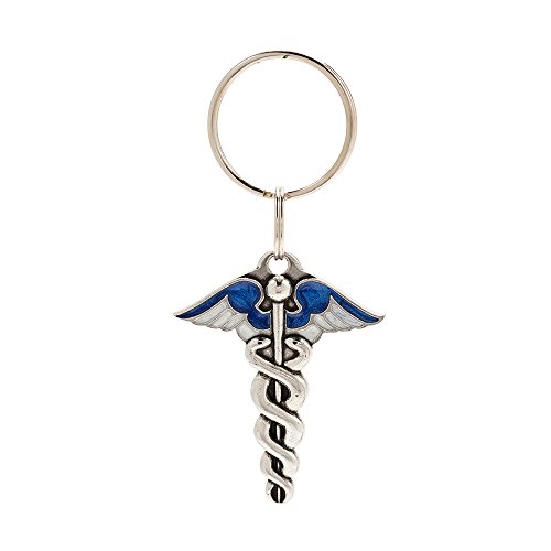 DANFORTH Nurse Keychain and Doctor Keychain, Handcrafted Pewter Medical Caduceus Charm, Made in USA