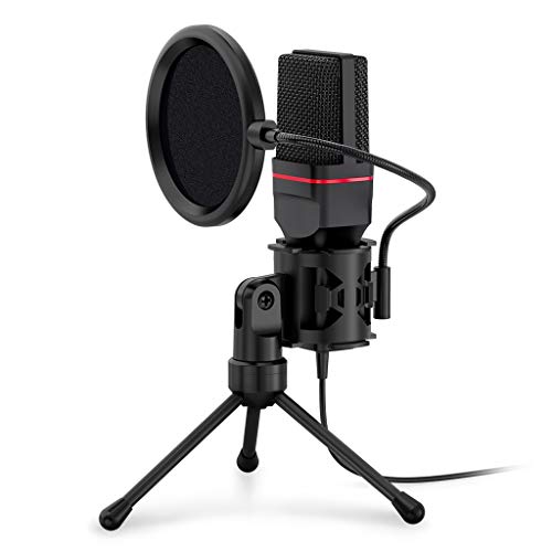N/A Condenser Microphone with Tripod Audio 3.5mm Computer Studio Microphone for PC Phone Recording Phone