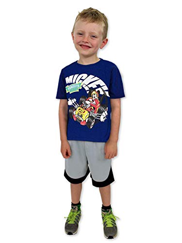 Mickey Mouse and The Roadster Racers Boys Short Sleeve Tee (18 Months, Navy)