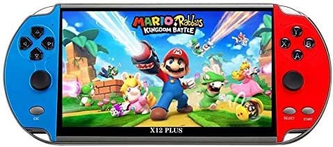 HealthyElves 7 inch Screen Handheld Portable MP5, Dual Video and Electronic Games, Nostalgic Arcade Game Console with Joystick, 16GB Memory, Support GBC/GBA/NES/MD/SMC/SFC Games