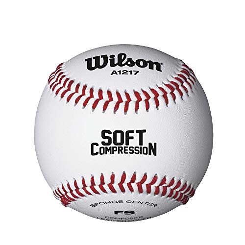 WILSON Sporting Goods Practice and Soft Compression Baseballs, A1217, FS (One Dozen), white