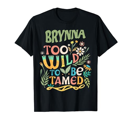 BRYNNA Name Cute Retro Girls Wildflower BRYNNA Name T-Shirt