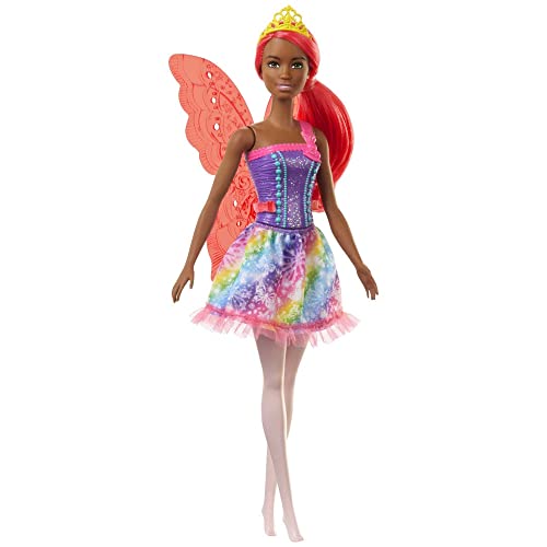 Barbie Dreamtopia Fairy Doll, 12-inch, with Pink Hair, Light Pink Legs & Wings, Gift for 3 to 7 Year Olds, Multi