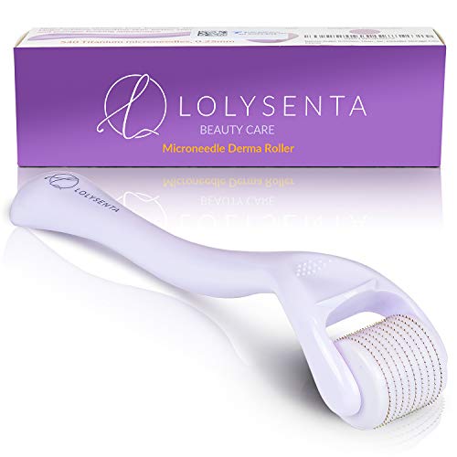 Lolysenta Derma Roller 0.25mm, Titanium Microneedle Roller for Face, Microdermabrasion Facial Roller, Microneedling Dermaroller, Includes Storage Case