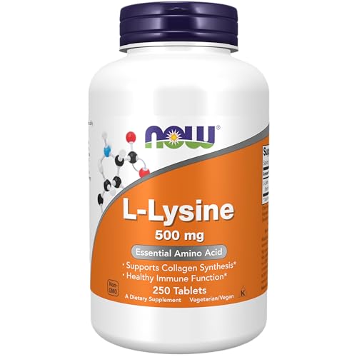 NOW Supplements, L-Lysine (L-Lysine Hydrochloride) 500 mg, Amino Acid, 250 Tablets