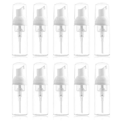 YXC 10PCS Foam Liquid Soap Pump Bottle Travel Bottle 50ML Fillable Empty Container