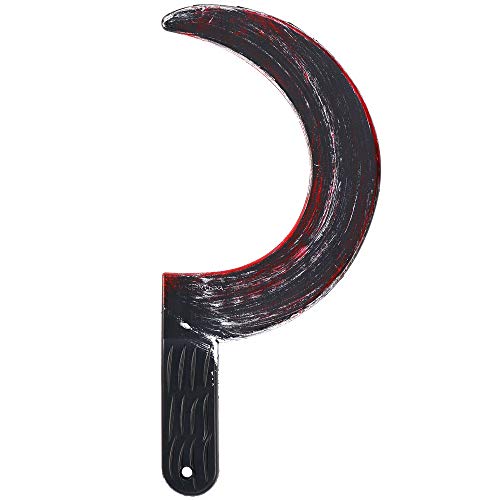 Skeleteen Bloody Sickle Weapon Prop - Fake Zombie Costume Accessories Bloody Weapons Knife Props