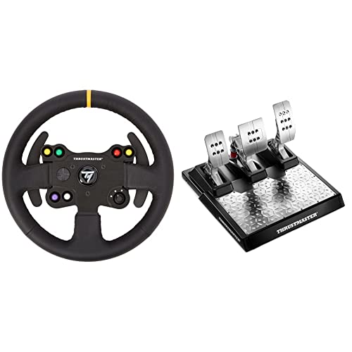 Thrustmaster Leather 28GT Wheel Add-On (PS5, PS4, XBOX Series X/S, One, PC) & T-LCM Pedals (PS5, PS4, XBOX Series X/S, One, PC