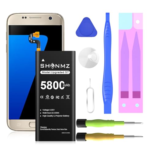 Galaxy S7 Battery, [Upgraded] 5800mAh Li-Polymer EB-BG930ABE Replacement Battery for Samsung Galaxy S7 G930 G930V G930A G930T G930P G920V with Screwdriver Tool Kit-12 Months Warr