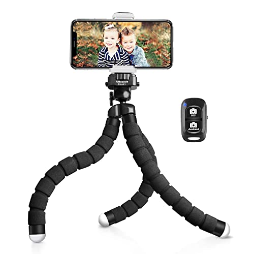 UBeesize Phone Tripod, Premium Flexible Phone Tripod with Remote and Phone Mount, Mini Tripod Stand for Camera, GoPro