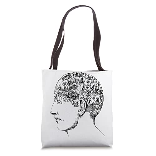 Phrenology Chart Head Psychology Psychiatry Science Design Tote Bag