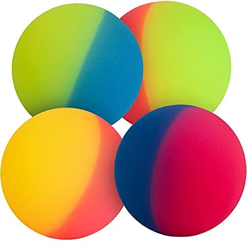 Bedwina Jumbo Bouncy Balls - (Pack of 4) 3 Inch ICY Balls for Kids in Bright Assorted Colors for Birthday Party Favors and Carnival Prizes