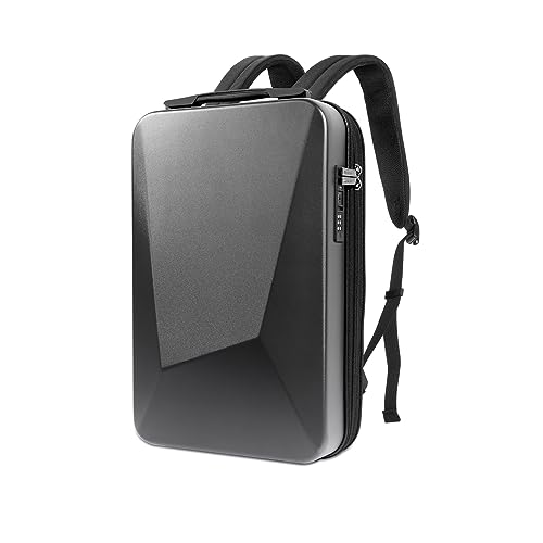 HANSSHOW Cyberbackpack Hard Shell Laptop Backpack, 17 Inch TSA Anti-Theft Waterproof Backpack, USB Charging Port Slim Bookbag