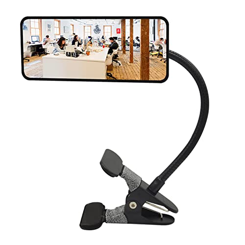 Ampper Glass Clip On Security Mirror, Flexible Convex Cubicle Mirror for Personal Safety and Security Desk Rear View Monitors or Anywhere (6.69' x 2.95', Rectangle)