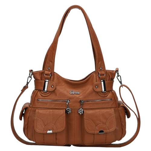 Purses and Handbags for Women Large Hobo Shoulder Bags Soft PU Leather Multi-Pocket Tote Bag