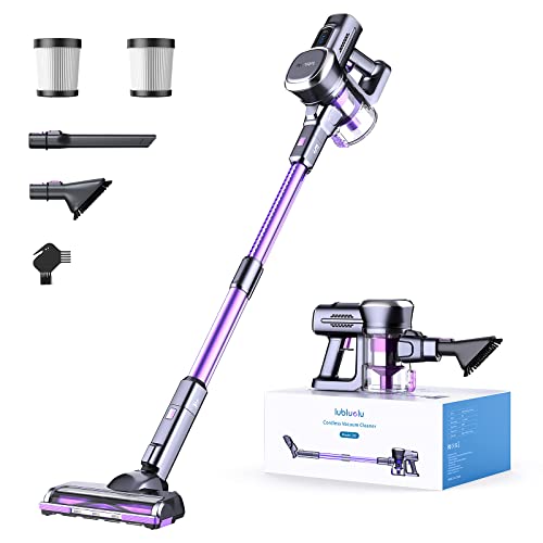 Lubluelu Cordless Vacuum Cleaner, 25Kpa Powerful Cordless Stick Vacuum with Self-Standing,50Mins Long Runtime, Lightweight Handheld Quiet Vacuum Cordless for Pet Hair, Carpet & Hardwood Floor