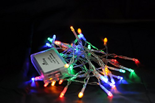 Karlling Battery Operated Christmas Lights,13 ft Short Clear Wire String Led Twinkle Fairy Light for Small Mini Xmas Tree and Wedding Party Indoor/Outdoor Decoration(Multicolor)