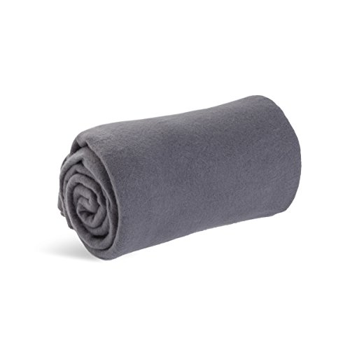 Wolf Essentials Cozy-Soft Microfleece Travel Blanket, 50x60 Inch, Lightweight, Compact, Perfect for Airplane and Car, Charcoal
