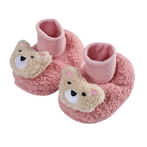 Bblulu Infant Snow Boots Baby Slippers Cozy Fleece Booties Stay on Slipper Winter Warm Soft Shoes Newborn Crib Shoes First Walkers Shoes