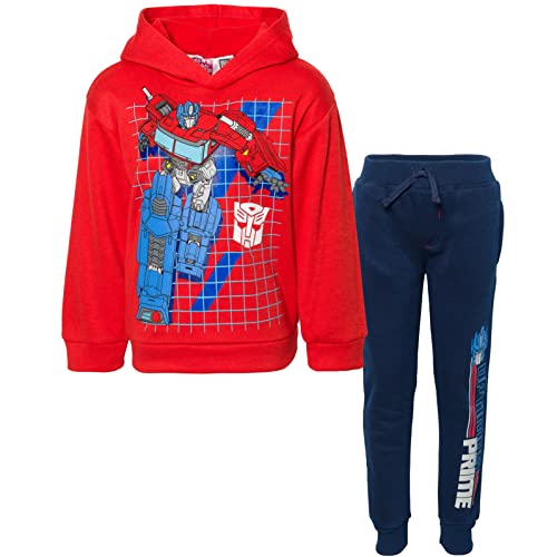 Transformers Optimus Prime Toddler Boys Fleece Pullover Hoodie Jogger Pants Red/Blue 2T