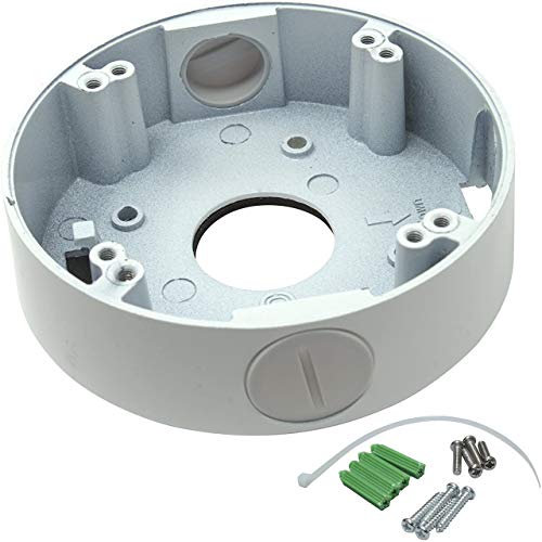 KENUCO White 4.75' Camera Base Junction Outlet Box for Adjustable Lens Eyeball Turret Dome CCTV Security Cameras