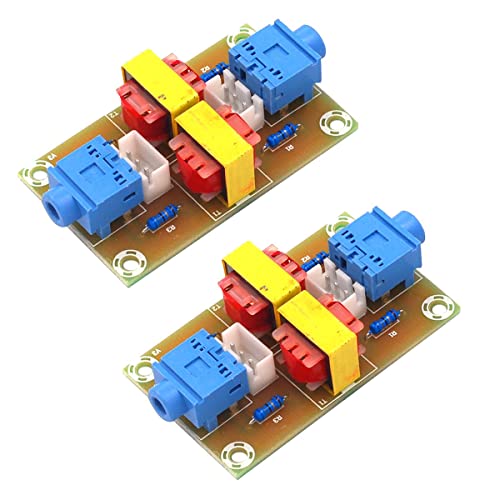 HiLetgo 2pcs XH-M372 Stereo Audio Isolator Vehicle Common Ground Interference Elimination Current Noise Isolation Transformer Coupler with 3.5mm Audio Socket