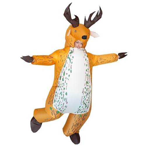 aisacsop Inflatable Elk Costume Deer Blow Up Christmas Costume Funny Animal Full Body Inflatable Costume for Halloween Christmas Party Cosplay (Elk)