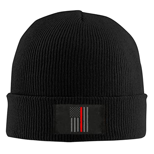 Thin Red Line Firefighter Flag Unisex Warm Winter Wool Hat Knit Beanie Skull Cap