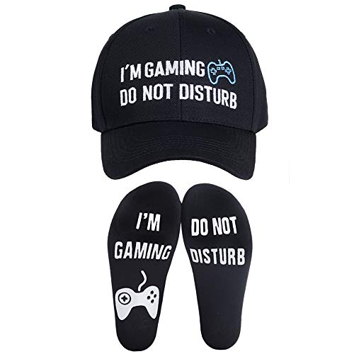 Funny Gamer Gifts,Socks Baseball Cap, Idea for Teen Boys Men Teenagers Kids Him