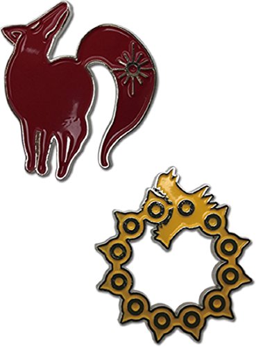 The Seven Deadly Sins: Meliodas and Ban Icons Metal Pin Set, Multicolor, Small