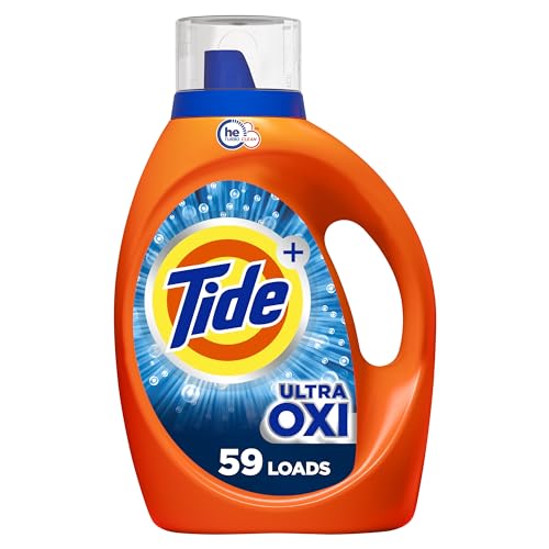 Tide Ultra Oxi Laundry Detergent Liquid Soap, High Efficiency (HE), 59 Loads, Blue, 84 fl oz (Pack of 1)