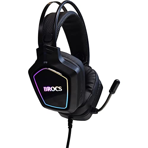 BROCS - Alien H656 Gaming, Headphone with Microphone, RGB - Gaming Headset, USB Headphone for Computer, PC, Laptop, Xbox, PS4 with RGB Lights