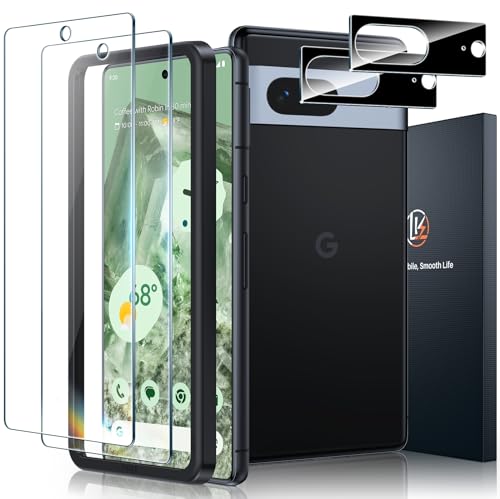 LK 2 Pack for Google Pixel 8 Screen Protector with 2 Pack Camera Lens Protector, HD Ultra-thin, 9H Hardness Tempered Glass Screen Protector for Pixel 8 [Fingerprint Compatible] Case Friendly