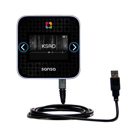 Gomadic USB Data Hot Sync Straight Cable for The Sandisk Sansa SlotRadio to Go with Charge Function – Two Functions in one Unique TipExchange Enabled Cable