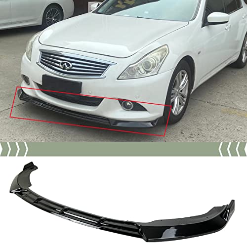 Syon Auto FITS 2010-2013 INFINITI G37 SEDAN PERFORMANCE STYLE GLOSS BLACK FRONT BUMPER LIP KIT