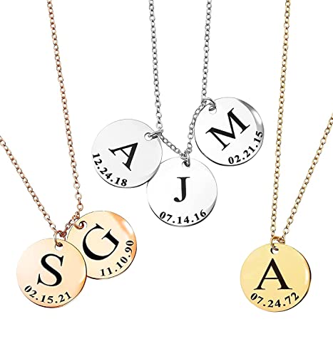 Personalized Gifts Initial Name Necklace Kids Christmas Best Holiday Gifts for Women Unique Handmade Family Jewelry for Women Mom Grandma Graduation Day Best Friend Friendship Letter -LCN-ID