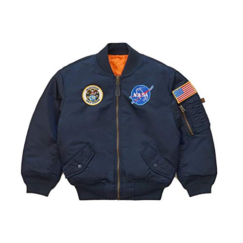 Alpha Industries Boys' Nasa MA-1 Flight Jacket (3T, Replica Blue)