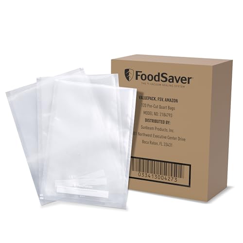 FoodSaver Quart Vacuum Seal Bags, BPA-Free for Food Storage and Sous Vide, 120 Count