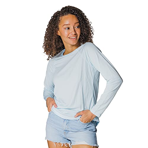 Vapor Apparel Women’s UPF 50+ UV Sun Protection Long Sleeve Performance Regular Fit T-Shirt for Sports and Outdoor, Small, Arctic Blue