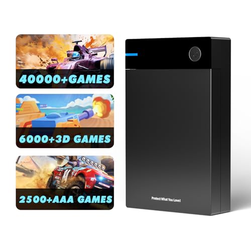 Kinhank Retro Game Hard Drive Disk with 40000+ Retro Games, Compatible with 400+ Emulators, Portable Game Hard Drive Disk for Win 7/8/10/11 (12T)