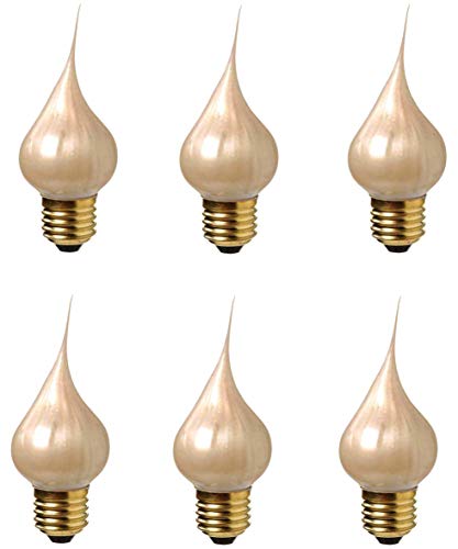 Creative Hobbies 7194PSA Large Medium Base Champagne Silicone Light Bulbs, 7.5 Watt, Individually Boxed, Wholesale Pack of 6 Bulbs