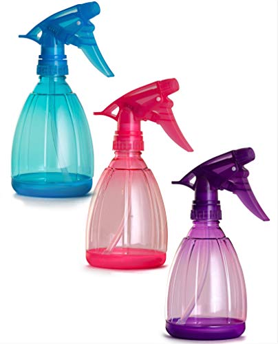 Empty Spray Bottles - 12 Oz Refillable Sprayer - pack of 3 - for Essential Oil, Water, Kitchen, Bath, Beauty, Hair, and Cleaning - Durable Trigger Sprayer with Mist & Stream Modes