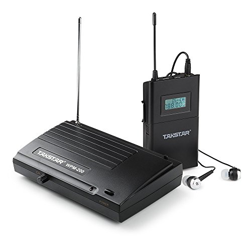 Takstar WPM-200 In Ear Stage UHF Wireless Monitor System for studio recording/on-stage monitoring (1 transmitter and 1 receiver)