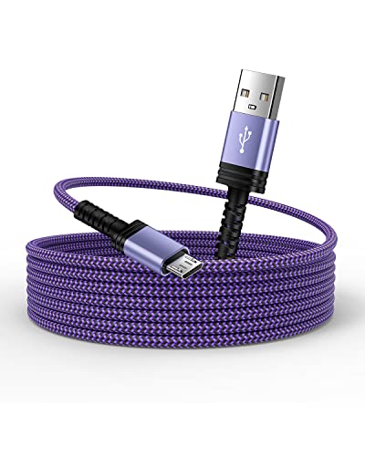 AILKIN Micro USB Charging Cable, 1 Pack 6FT Android Charger Cord Nylon Braided Fast Charging Cable Compatible Galaxy S6 S7 Edge,Kindle,Android & Windows Smartphones, PS4 and More-Purple