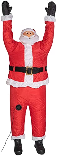 Gemmy Airblown Inflatable Realistic Santa Hanging from Gutter - Indoor Outdoor Holiday Decoration, Approximately 6.5-Foot Tall