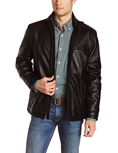 Laverapelle Men's Genuine Lambskin Leather Jacket (Black, Large, polyester Lining) - 1501135