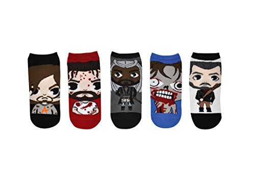 Everything Legwear The Walking Dead Lowcut Socks (5 Pair) - Daryl Dixon, Rick Grimes, King Ezekiel, Walker, Negan - One Size Fits Most