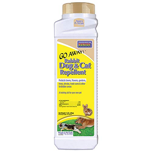 Bonide Go Away! Rabbit, Dog, & Cat Repellent Granules, 1 lb Ready-to-Use, Keep Dogs off Lawn, Garden, Mulch & Flower Beds